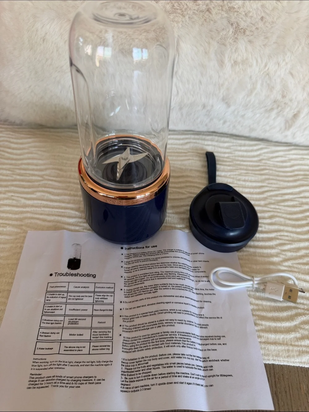 Portable Personal Juicer - Blue Compact Blender